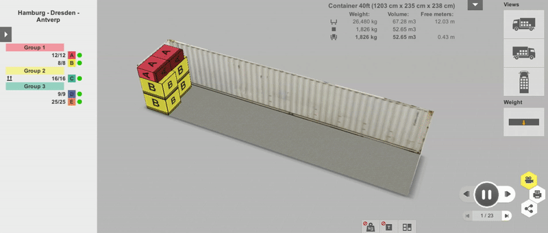 Step by Step Container Loading Software for container stuffing