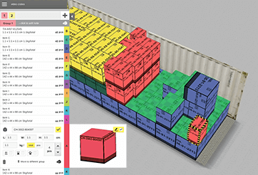 Drag&Drop editor for container loading