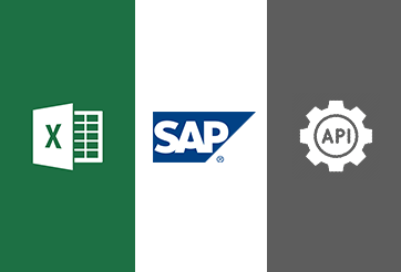 API, Excel, ERP, SAP