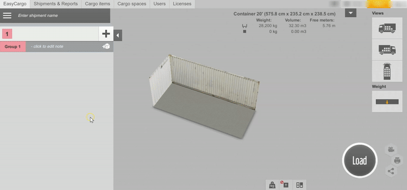 How to insert an article from the database into the container load plan - container freight planning