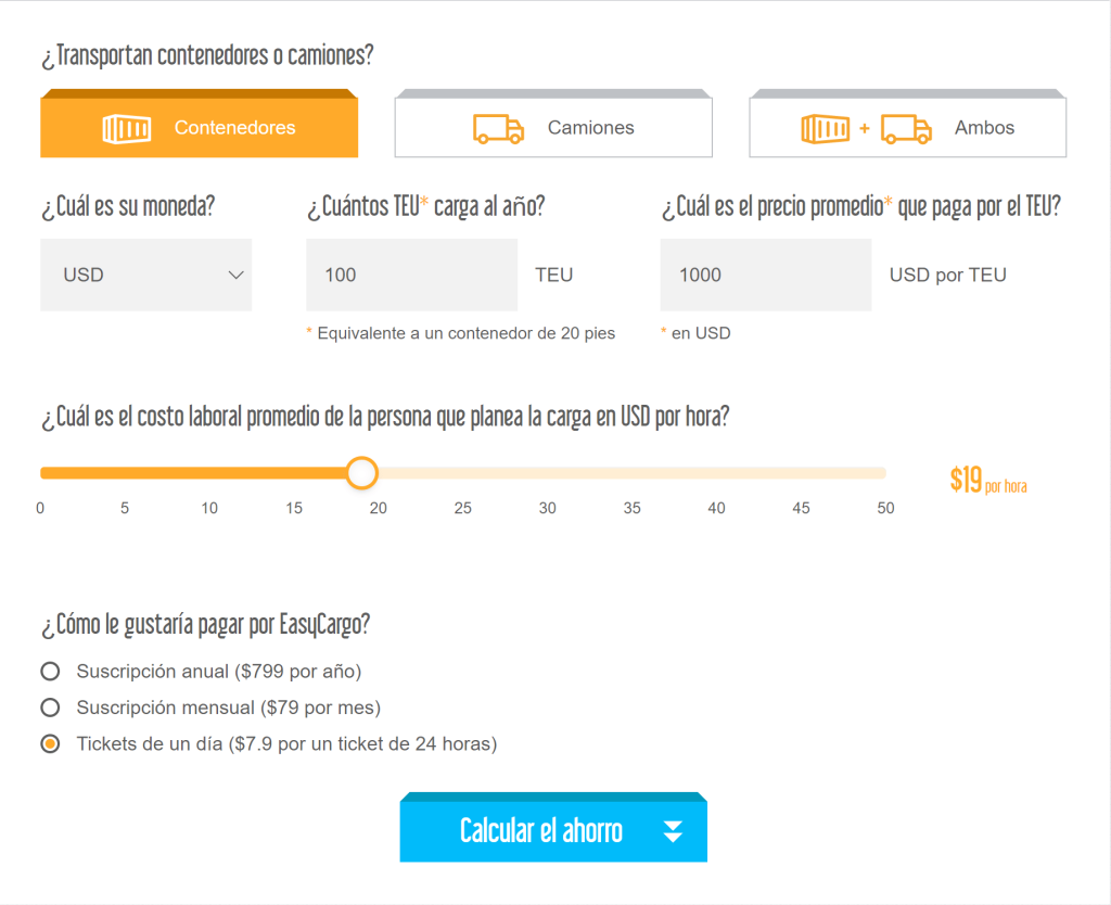 Calculadora de ahorro