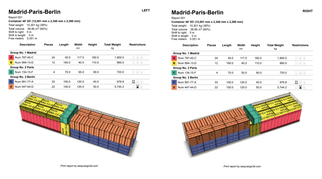 PDF Print Report in EasyCargo