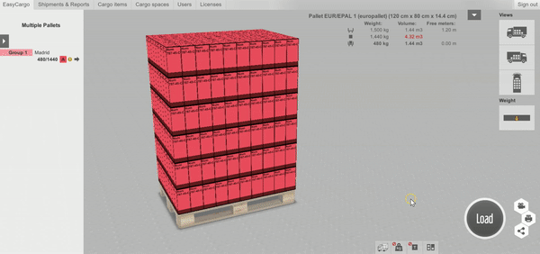 How to load multiple pallets in EasyCargo container loading tool
