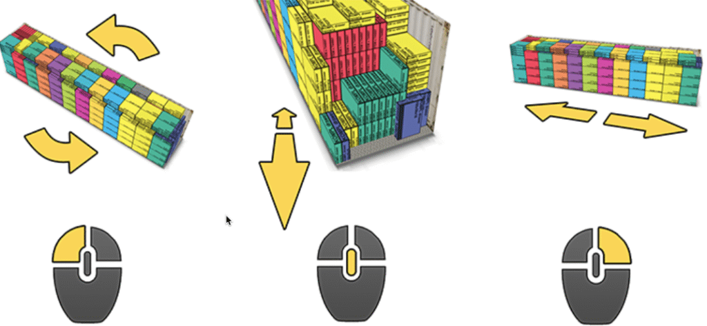 ¿Cómo puede explorar el plan de carga? Rotar el plan, moverlo horizontalmente y verticalmente, hacer zoom.